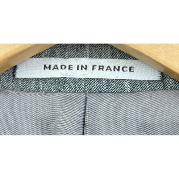 Yves Saint Laurent Blazer Mens 40R Wool Gray Pinstripe Double Breasted France - Picture 10 of 14